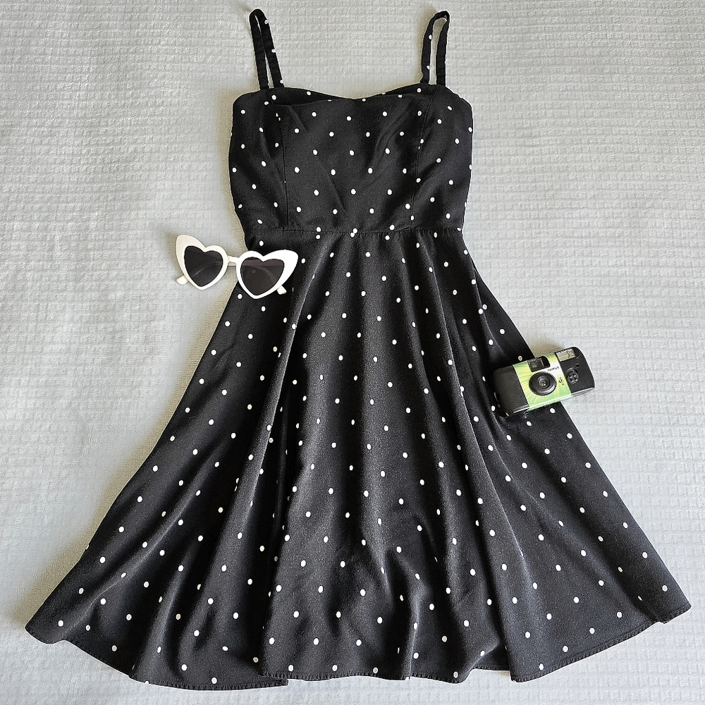 old navy black polka dot sundress | vintage casual summer
